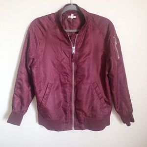 UO - Silence & Noise maroon bomber jacket